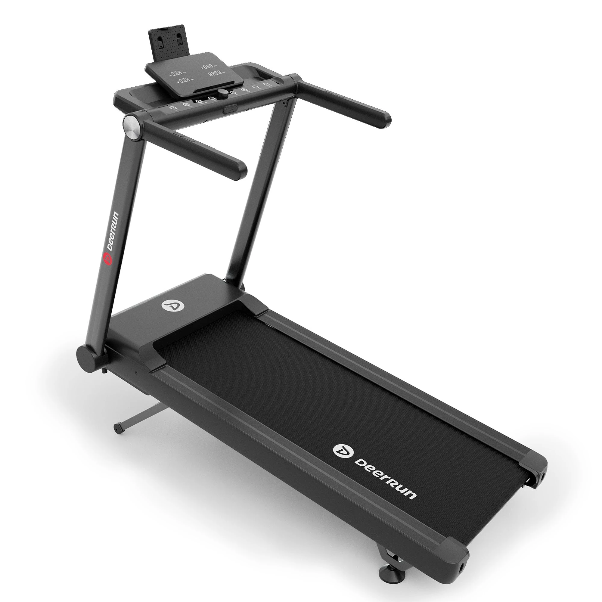 DeerRun Apex Rise 1 full-deck treadmill with upright rail and console, exact manufacturer product image