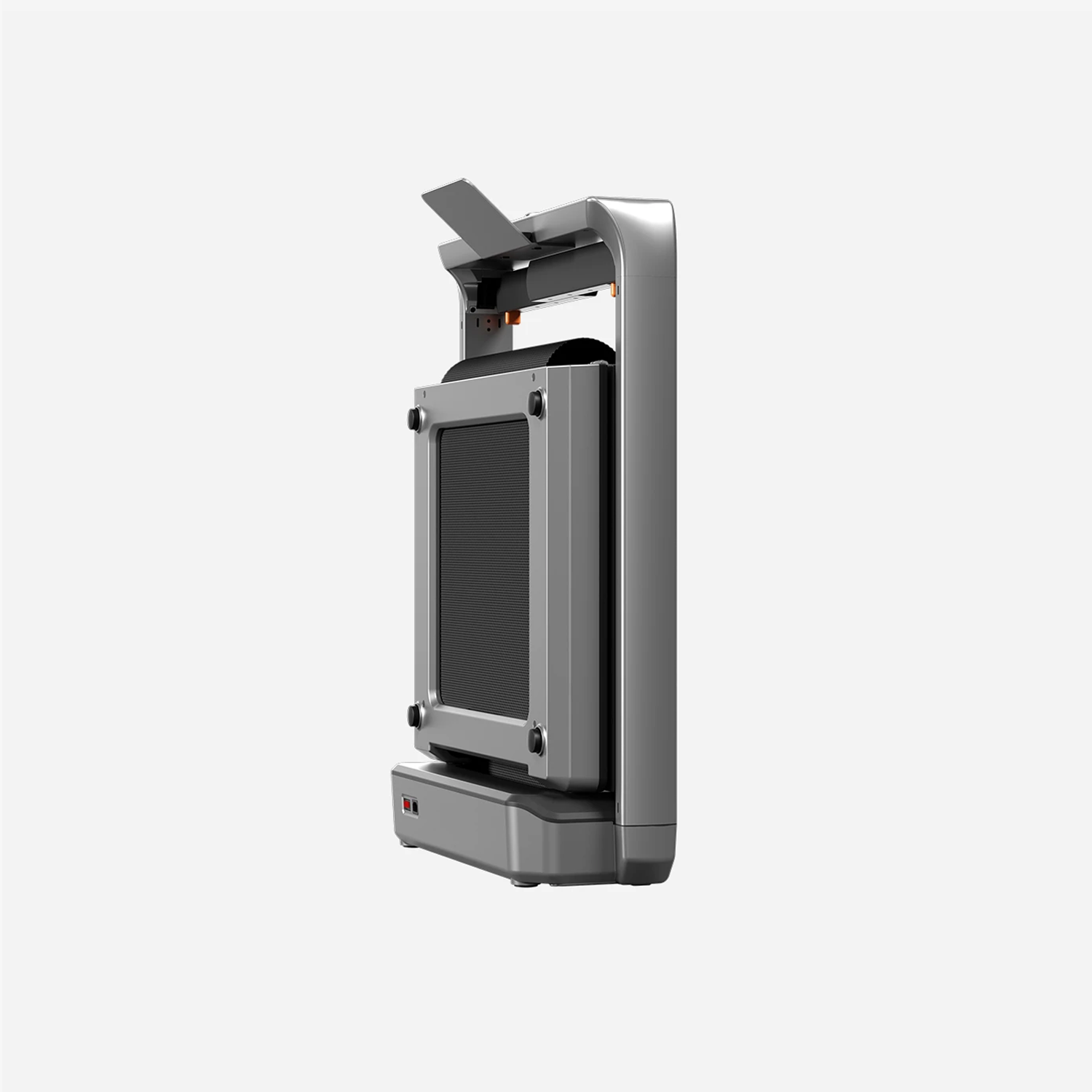 WalkingPad X25+ manufacturer product rendering, folded upright side profile