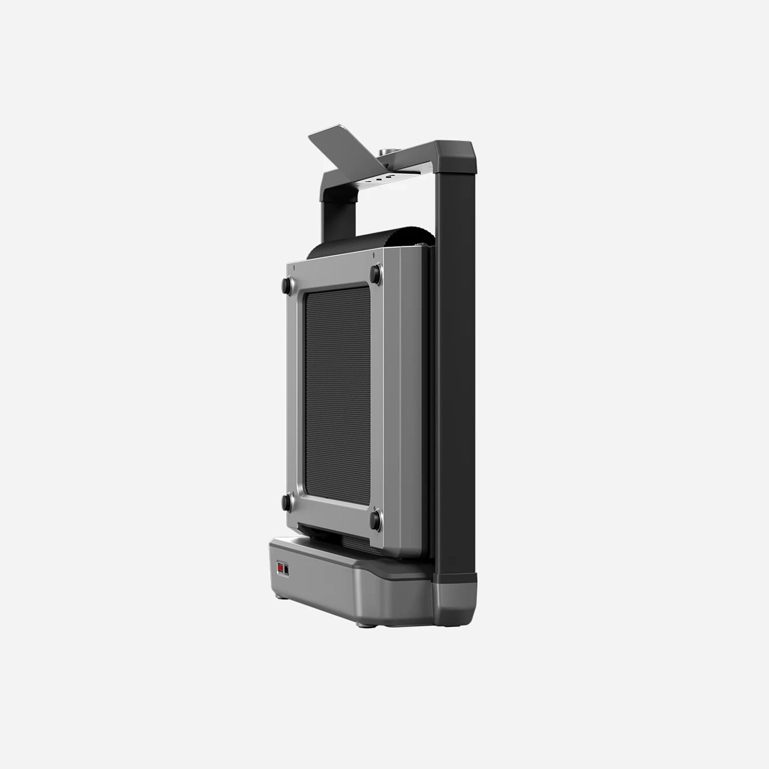 WalkingPad X25 manufacturer product rendering, folded upright side profile
